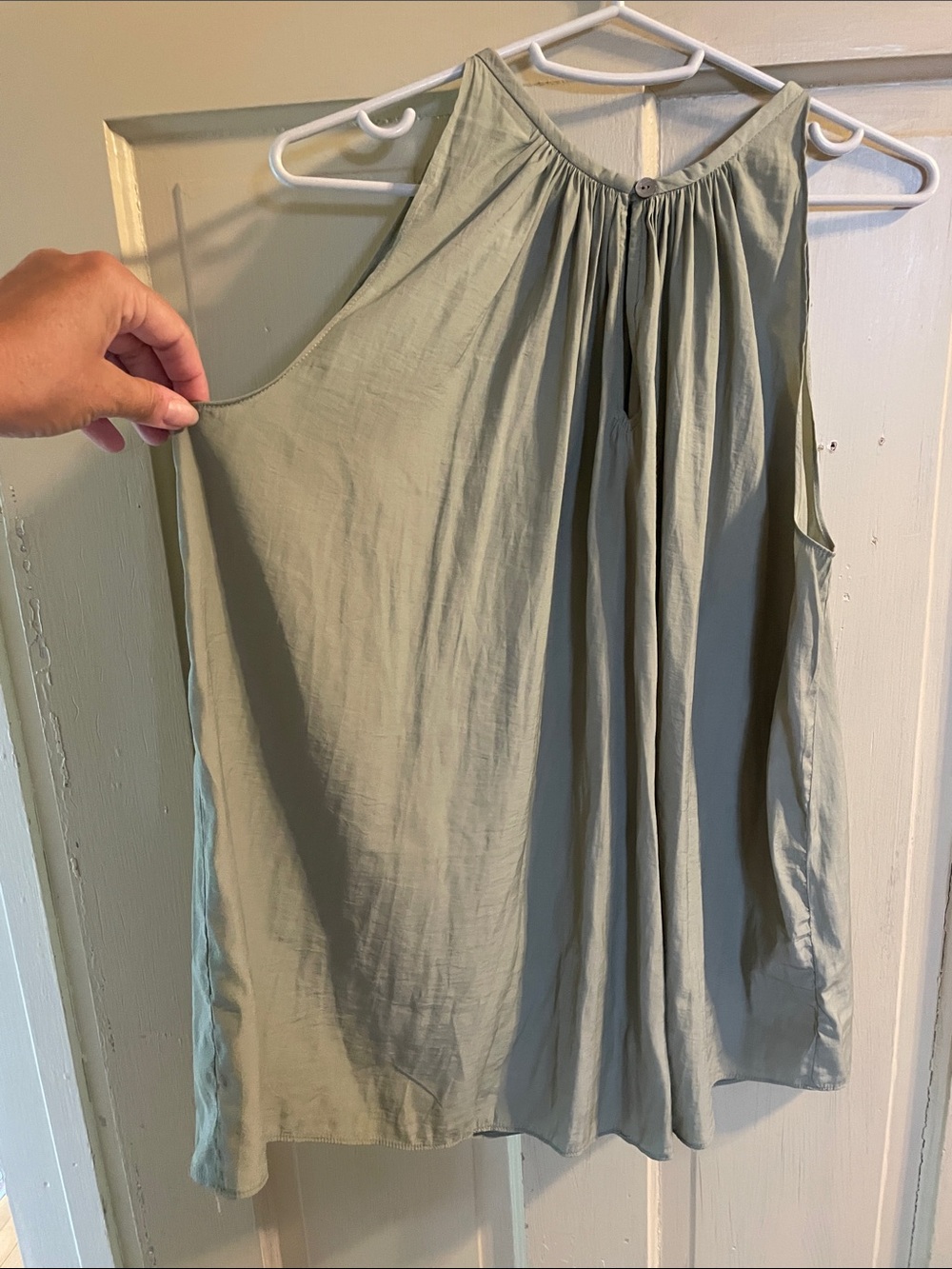 Catherine Malandrino Light Sage Green Sleeveless Tank Top